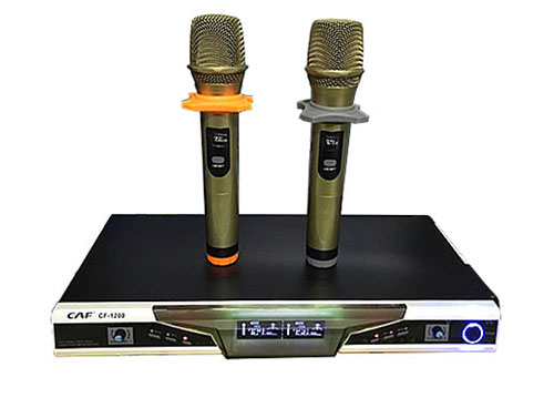 Bộ micro CAF CF-1200, mic karaoke UHF không dây, max 200m