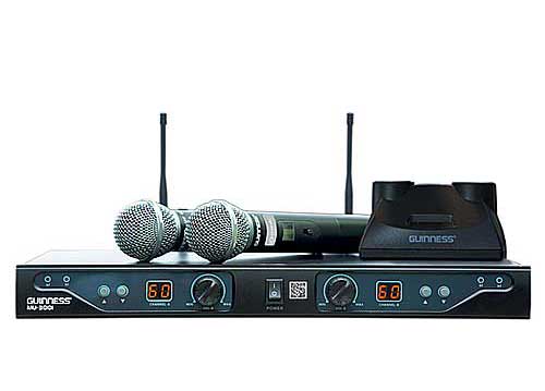 Bộ microhone GUINNESS MU-300i, set 200 tần số, khoảng cách 50m