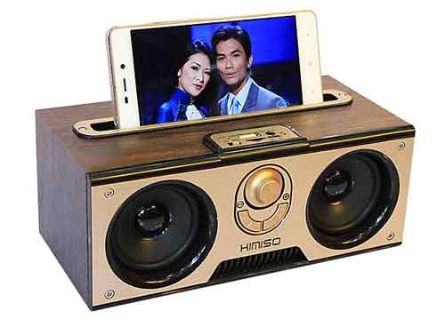 Loa bluetooth Kimiso KM-7, vỏ gỗ sang trọng, công suất 20W