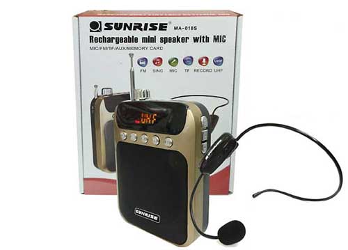 Máy trợ giảng SUNRISE MA-018S, dùng làm loa trợ giảng, kèm mic ko dây
