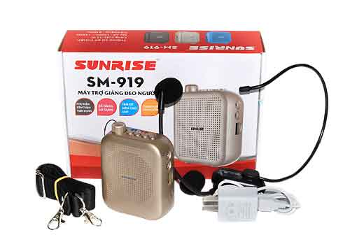 Máy trợ giảng Sunrise SM-919, kèm mic không dây, RMS 15W