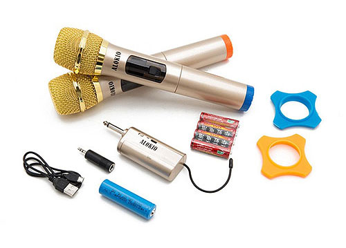 Micro không dây ALOKIO V11, mic dùng cho tất cả loa kéo