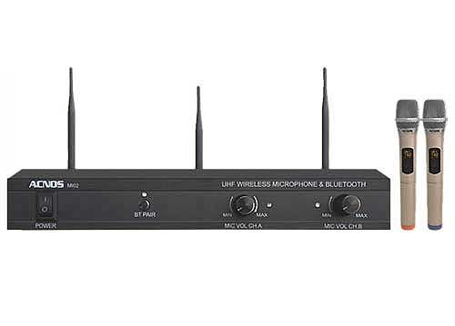 Microphone không dây Acnos MI02, tích hợp bluetooth, set tần số
