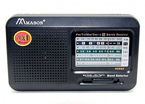 Radio 5 band Mason R2222, radio điện tử dạng bỏ túi